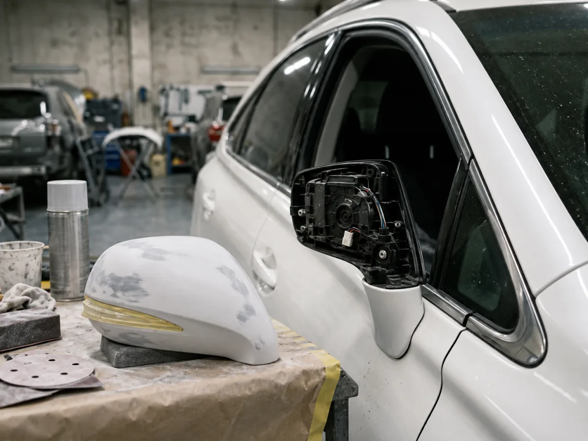 В процессе — Lexus ES — покраска корпуса зеркала