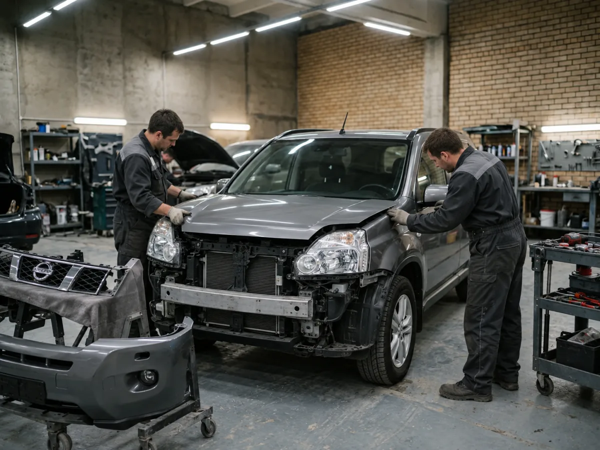 В процессе — Nissan X-Trail — ремонт капота и передней части