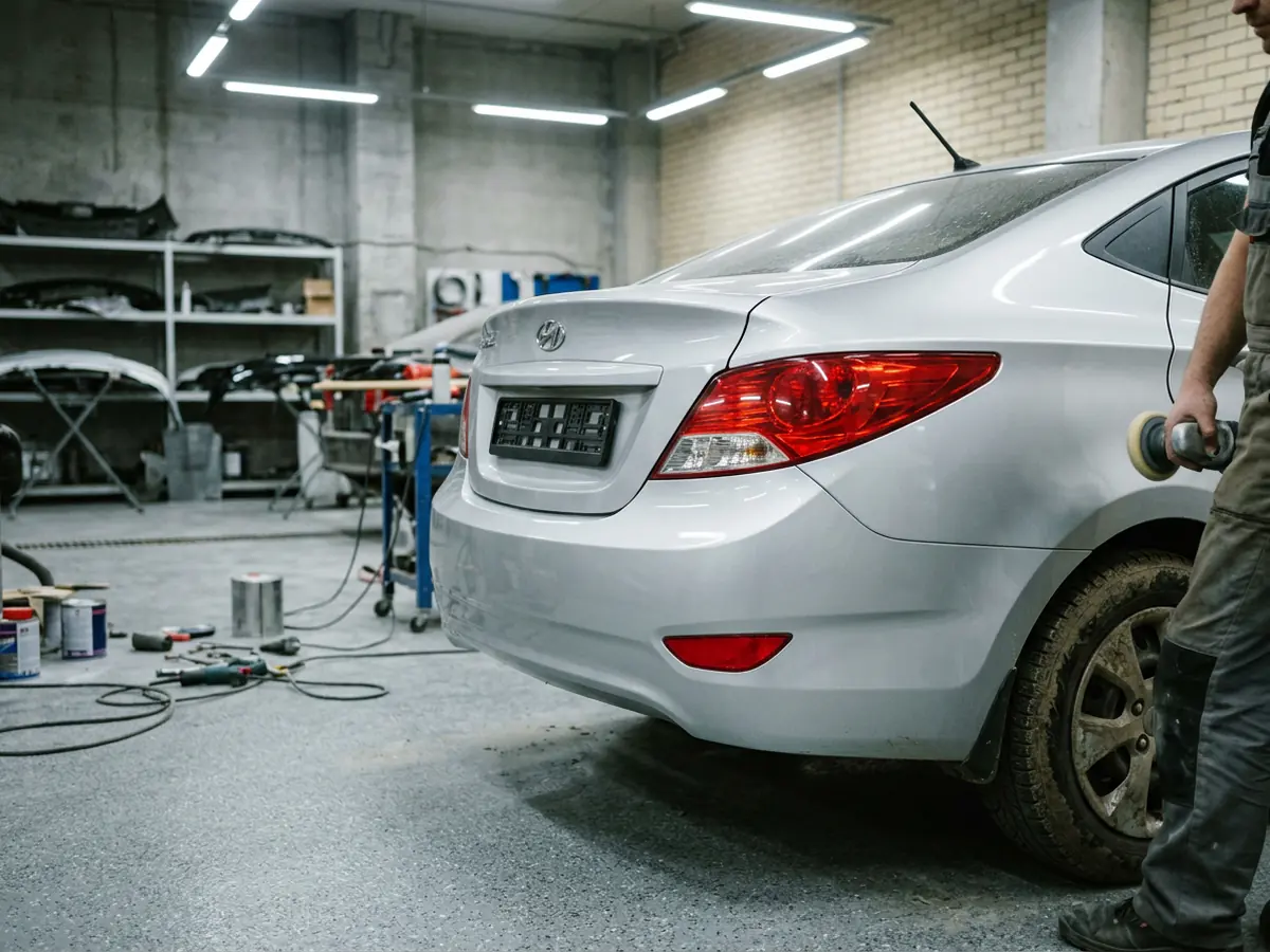 Hyundai Solaris — пайка бампера
